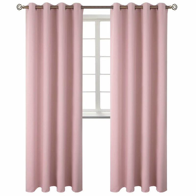 BGment Room Darkening Curtains 95 Inches Long - Grommet Thermal Insulated Drapes Window Treatment Curtains for Bedroom, 2 Panels, 52 x 95 Inch, Baby Pink - Image 1